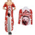 Canada Bear Couples Matching Summer Maxi Dress and Long Sleeve Button Shirt with Maple Leaf and Rocky Mountain Design