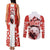 Canada Bear Couples Matching Tank Maxi Dress and Long Sleeve Button Shirt with Maple Leaf and Rocky Mountain Design