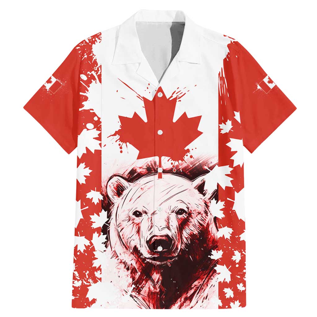 Canada Bear Family Matching Mermaid Dress and Hawaiian Shirt with Maple Leaf and Rocky Mountain Design