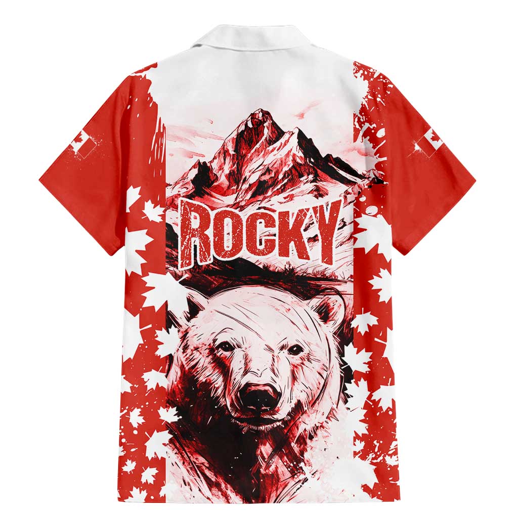 Canada Bear Family Matching Mermaid Dress and Hawaiian Shirt with Maple Leaf and Rocky Mountain Design