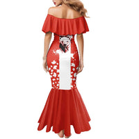 Canada Bear Family Matching Mermaid Dress and Hawaiian Shirt with Maple Leaf and Rocky Mountain Design