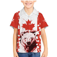 Canada Bear Family Matching Mermaid Dress and Hawaiian Shirt with Maple Leaf and Rocky Mountain Design