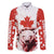 Canada Bear Family Matching Off Shoulder Maxi Dress and Hawaiian Shirt with Maple Leaf and Rocky Mountain Design