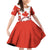 Canada Bear Family Matching Off Shoulder Short Dress and Hawaiian Shirt with Maple Leaf and Rocky Mountain Design