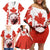 Canada Bear Family Matching Off Shoulder Short Dress and Hawaiian Shirt with Maple Leaf and Rocky Mountain Design