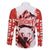 Canada Bear Family Matching Off Shoulder Short Dress and Hawaiian Shirt with Maple Leaf and Rocky Mountain Design