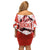 Canada Bear Family Matching Off Shoulder Short Dress and Hawaiian Shirt with Maple Leaf and Rocky Mountain Design