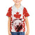 Canada Bear Family Matching Off Shoulder Short Dress and Hawaiian Shirt with Maple Leaf and Rocky Mountain Design