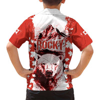Canada Bear Family Matching Puletasi and Hawaiian Shirt with Maple Leaf and Rocky Mountain Design
