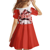 Canada Bear Family Matching Summer Maxi Dress and Hawaiian Shirt with Maple Leaf and Rocky Mountain Design