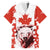 Canada Bear Family Matching Summer Maxi Dress and Hawaiian Shirt with Maple Leaf and Rocky Mountain Design