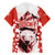 Canada Bear Family Matching Summer Maxi Dress and Hawaiian Shirt with Maple Leaf and Rocky Mountain Design