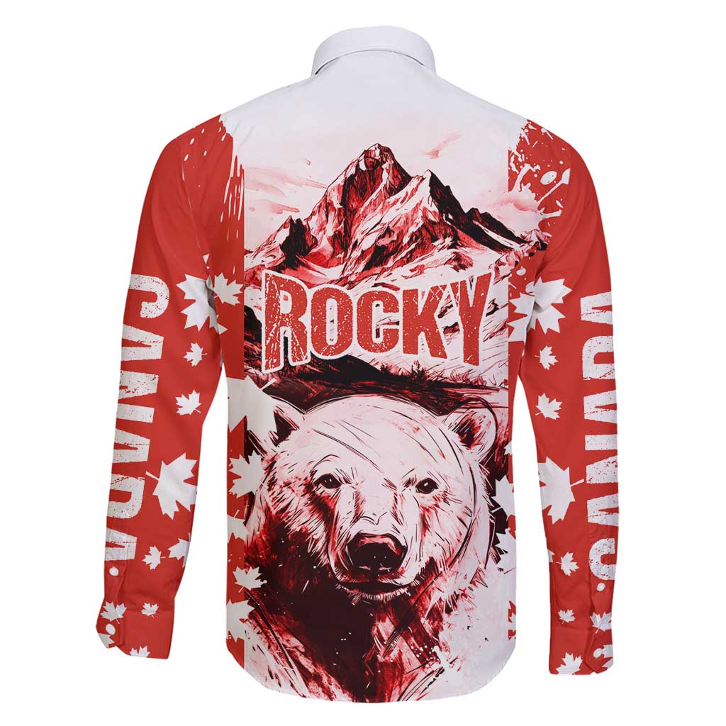 Canada Bear Family Matching Summer Maxi Dress and Hawaiian Shirt with Maple Leaf and Rocky Mountain Design