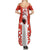 Canada Bear Family Matching Summer Maxi Dress and Hawaiian Shirt with Maple Leaf and Rocky Mountain Design