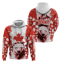 Canada Bear Hoodie with Maple Leaf and Rocky Mountain Design