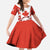 Canada Bear Kid Short Sleeve Dress with Maple Leaf and Rocky Mountain Design