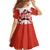Canada Bear Kid Short Sleeve Dress with Maple Leaf and Rocky Mountain Design