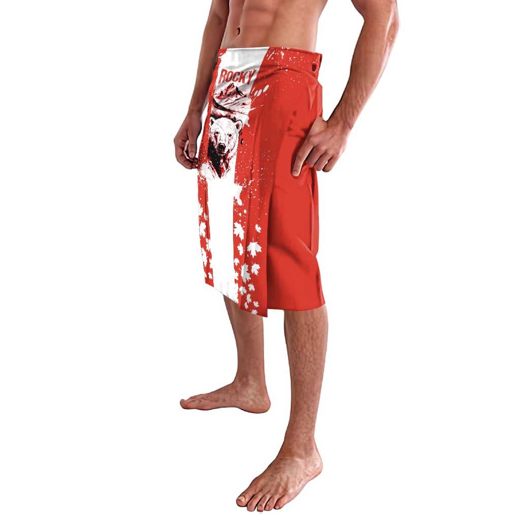 Canada Bear Lavalava with Maple Leaf and Rocky Mountain Design