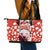 Canada Bear Leather Tote Bag with Maple Leaf and Rocky Mountain Design