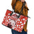 Canada Bear Leather Tote Bag with Maple Leaf and Rocky Mountain Design