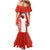 Canada Bear Mermaid Dress with Maple Leaf and Rocky Mountain Design
