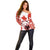 Canada Bear Off Shoulder Sweater with Maple Leaf and Rocky Mountain Design
