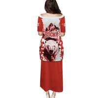 Canada Bear Puletasi with Maple Leaf and Rocky Mountain Design