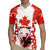Canada Bear Rugby Jersey with Maple Leaf and Rocky Mountain Design
