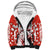 Canada Bear Sherpa Hoodie with Maple Leaf and Rocky Mountain Design