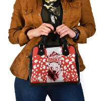 Canada Bear Shoulder Handbag with Maple Leaf and Rocky Mountain Design