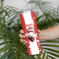 Canada Bear Skinny Tumbler with Maple Leaf and Rocky Mountain Design