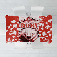 Canada Bear Tablecloth with Maple Leaf and Rocky Mountain Design