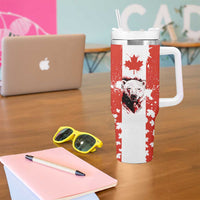 Canada Bear Tumbler With Handle with Maple Leaf and Rocky Mountain Design