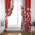 Canada Bear Window Curtain with Maple Leaf and Rocky Mountain Design