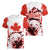 Canada Bear Women V-Neck T-Shirt with Maple Leaf and Rocky Mountain Design