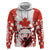 Canada Bear Zip Hoodie with Maple Leaf and Rocky Mountain Design