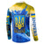 Trident Emblem Ukraine Button Sweatshirt with Blue Sunflowers and Flag Colors Design