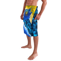 Trident Emblem Ukraine Lavalava with Blue Sunflowers and Flag Colors Design