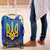 Trident Emblem Ukraine Luggage Cover with Blue Sunflowers and Flag Colors Design