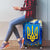 Trident Emblem Ukraine Luggage Cover with Blue Sunflowers and Flag Colors Design
