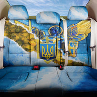 Ukraine Archangel Michael Back Car Seat Cover with Trident Emblem and Sunflowers Design