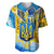 Ukraine Archangel Michael Baseball Jersey with Trident Emblem and Sunflowers Design