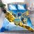 Ukraine Archangel Michael Bedding Set with Trident Emblem and Sunflowers Design
