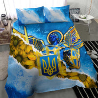 Ukraine Archangel Michael Bedding Set with Trident Emblem and Sunflowers Design