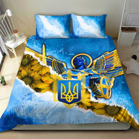 Ukraine Archangel Michael Bedding Set with Trident Emblem and Sunflowers Design