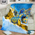 Ukraine Archangel Michael Blanket with Trident Emblem and Sunflowers Design