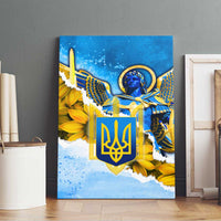 Ukraine Archangel Michael Canvas Wall Art with Trident Emblem and Sunflowers Design
