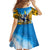 Ukraine Archangel Michael Family Matching Off Shoulder Maxi Dress and Hawaiian Shirt with Trident Emblem and Sunflowers Design