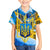 Ukraine Archangel Michael Family Matching Off Shoulder Maxi Dress and Hawaiian Shirt with Trident Emblem and Sunflowers Design