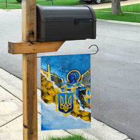 Ukraine Archangel Michael Garden Flag with Trident Emblem and Sunflowers Design